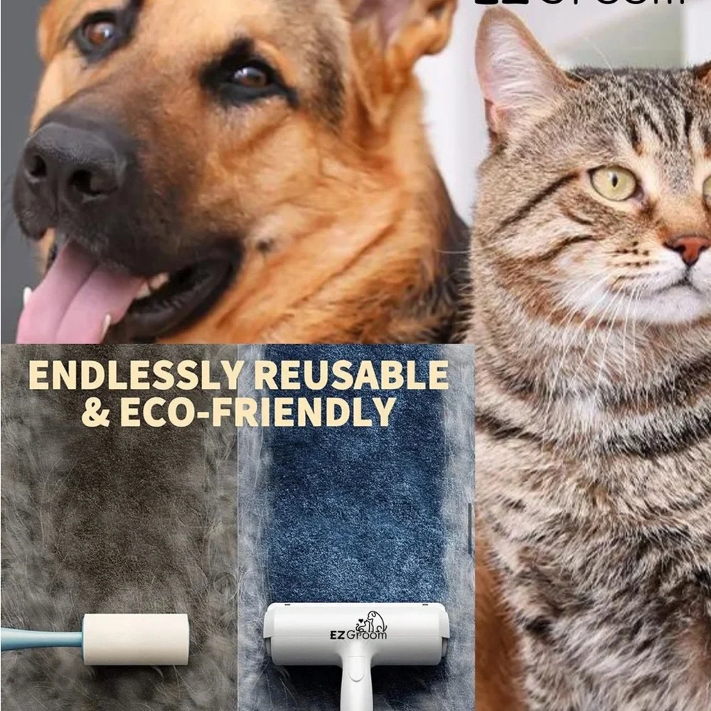 Pet Reusable Cat and Dog Hair Remover for Portable, Multi-Surface Lint Roller